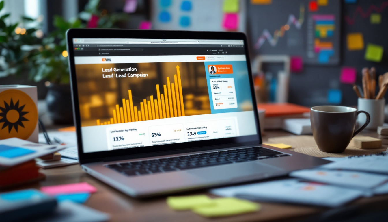 A computer showing lead generation in email marketing