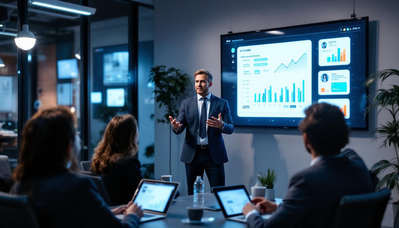 Leder som forklarer bruk av kunstig intelligens og dashboards for bedre beslutninger