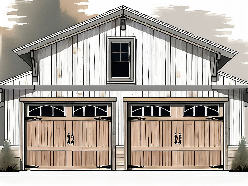 double farmhouse style garage door