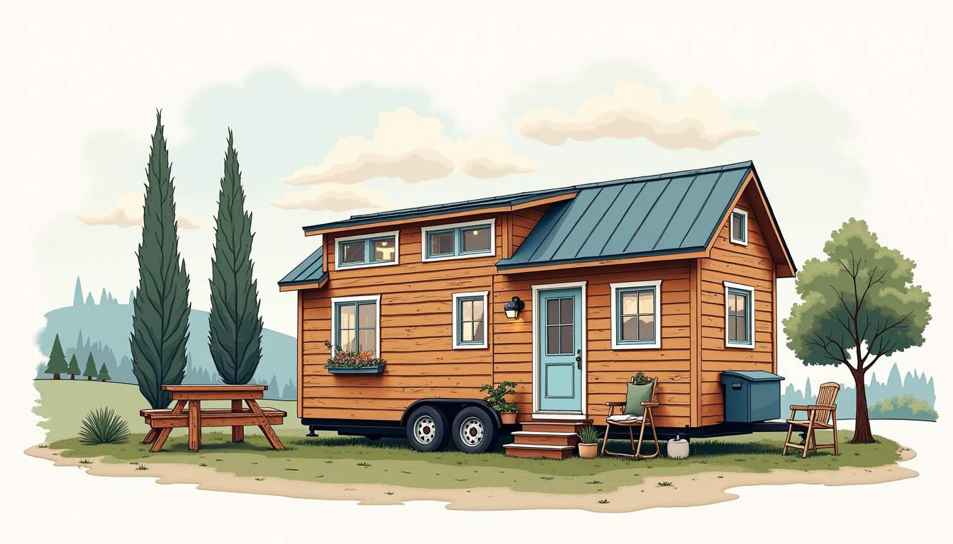 Minimalist tiny home in natural setting showcasing simple living principles