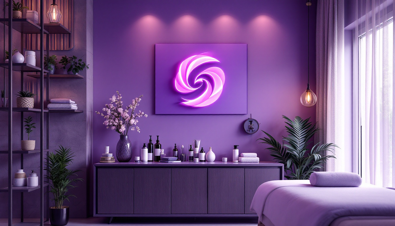 Massage Therapy room decorated in purple - Top Massage Therapy Marketing Ideas to Boost Your Clientele