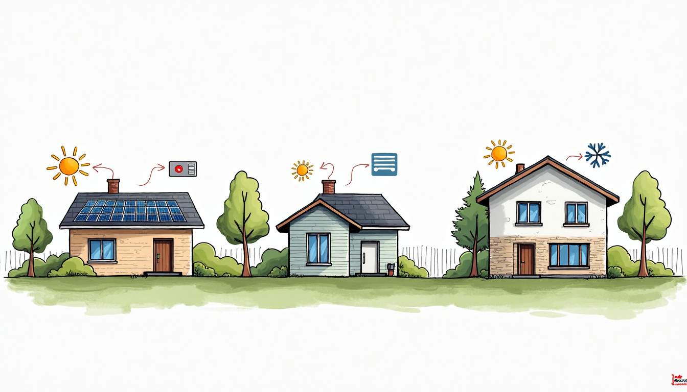 Energy efficiency comparison chart showing different heating systems