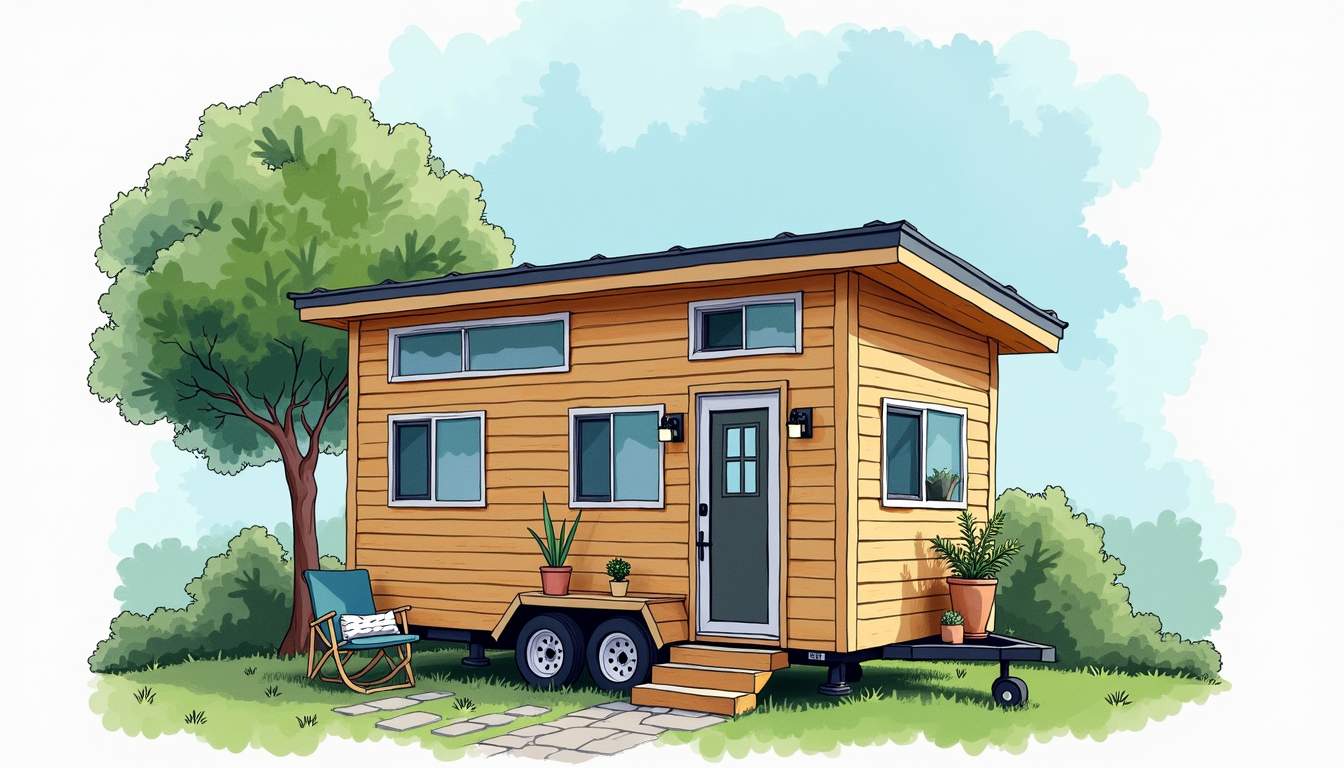 Stylish small home interior with space-saving furniture