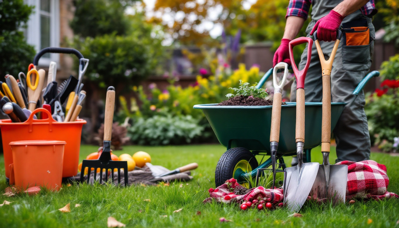 Person holding shovels in garden - Landscaping Business Tips 2024 by Solo AI Website Creator