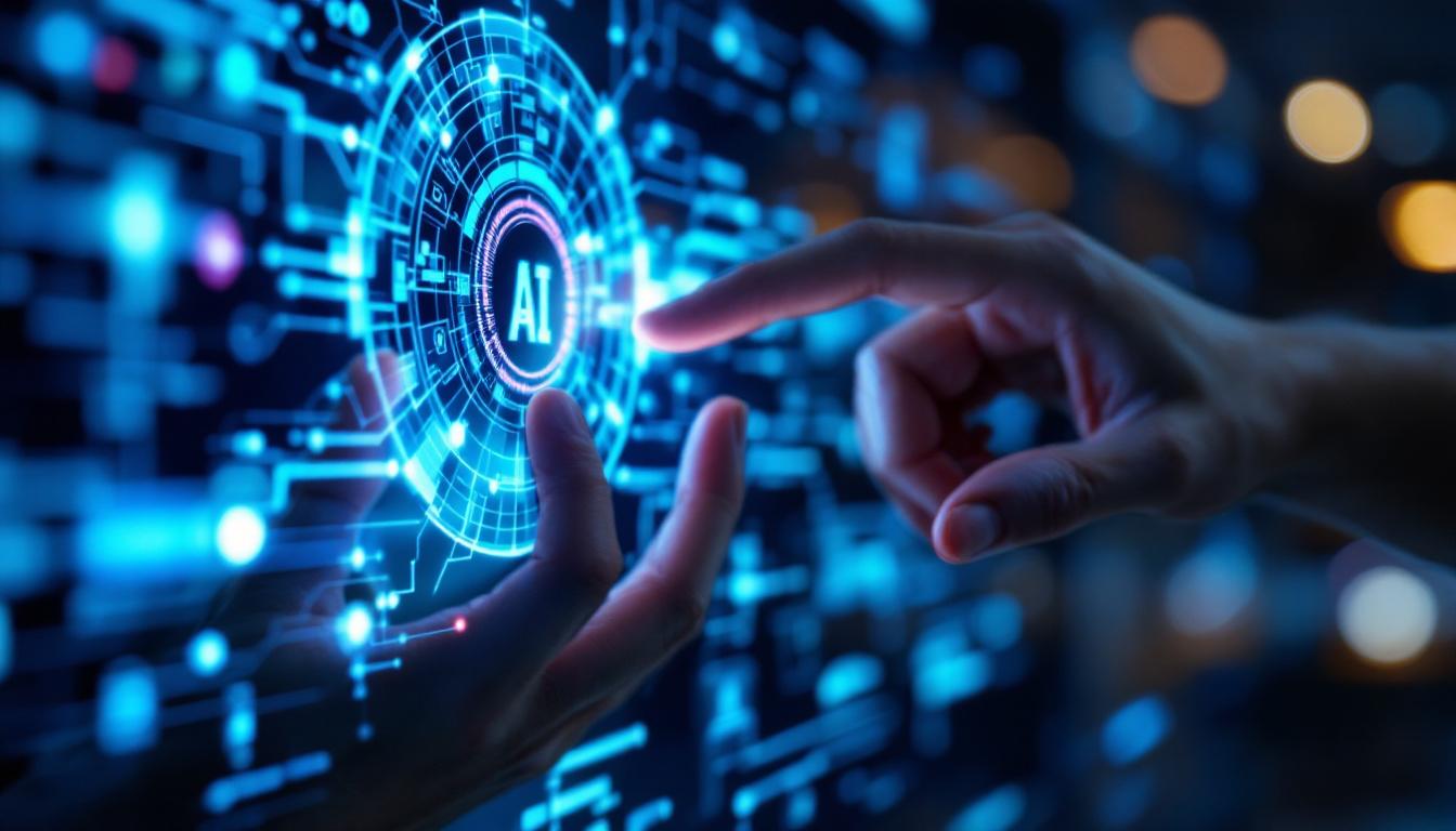Digital illustrasjon av kunstig intelligens, maskinlæring og automatiserte systemer