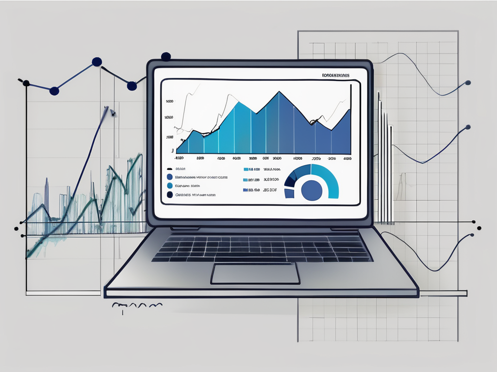 a computer screen displaying charts and graphs related to housing market trends, with a symbolic representation of the Zillow platform, perhaps a house or a mouse pointer, indicating data analysis, hand-drawn abstract illustration for a company blog, white background, professional, minimalist, clean lines, faded colors