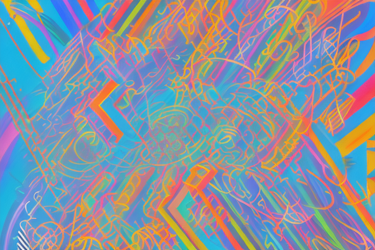an abstract representation of music and art elements, using a vibrant color palette that reflects the energy and creativity of the artist, Soymamicoco, hand-drawn abstract illustration for a company blog, in style of corporate memphis, faded colors, white background, professional, minimalist, clean lines