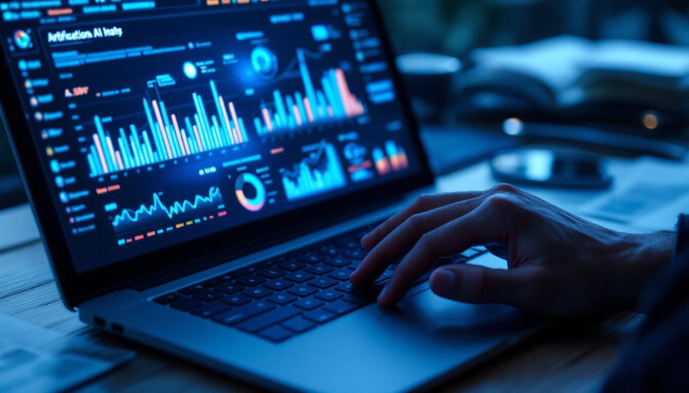 Arbeid med kunstig intelligens, dataanalyse og sanntidsinnsikt via digitalt dashboard