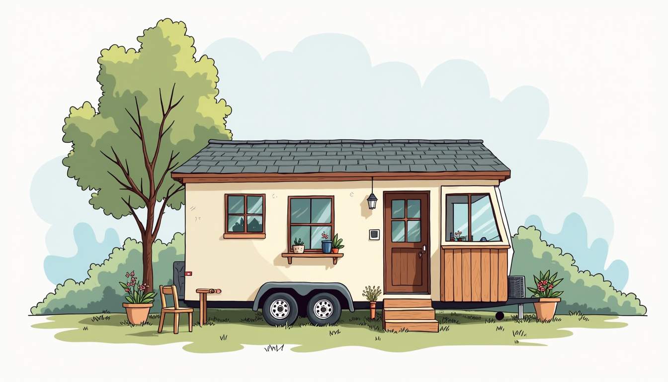 Efficient small home interior designed for simple living in tiny homes