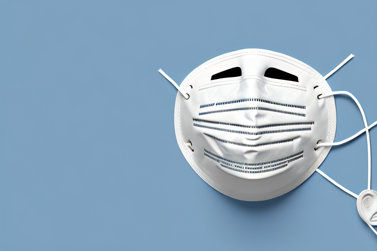 a ResMed mask, highlighting its ergonomic design and features that contribute to comfort and efficiency, set against a soothing, abstract background that signifies restful sleep, hand-drawn abstract illustration for a company blog, in style of corporate memphis, faded colors, white background, professional, minimalist, clean lines