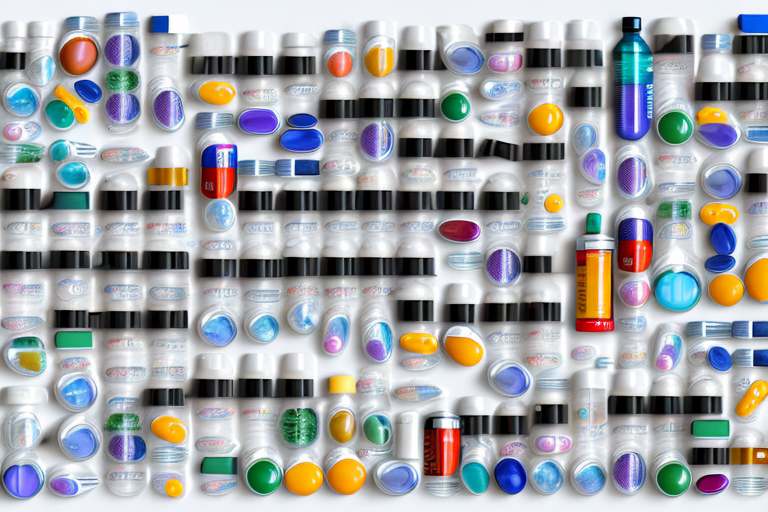 a variety of prescription medication bottles neatly organized on a shelf or in a pill organizer, highlighting different shapes, sizes, and colors to represent diversity, hand-drawn abstract illustration for a company blog, in style of corporate memphis, faded colors, white background, professional, minimalist, clean lines