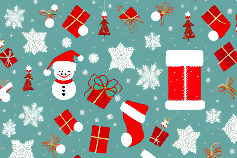 various Christmas traditions such as a decorated tree, wrapped gifts, stockings hung by a fireplace, a plate of cookies and milk, and a sleigh with reindeer, all set in a cozy, festive interior, hand-drawn abstract illustration for a company blog, in style of corporate memphis, faded colors, white background, professional, minimalist, clean lines