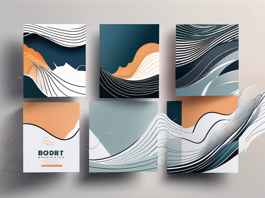 various print collateral materials like brochures, flyers, and posters, arranged in a dynamic, impactful wave or explosion, symbolizing their powerful role in marketing, hand-drawn abstract illustration for a company blog, white background, professional, minimalist, clean lines, faded colors