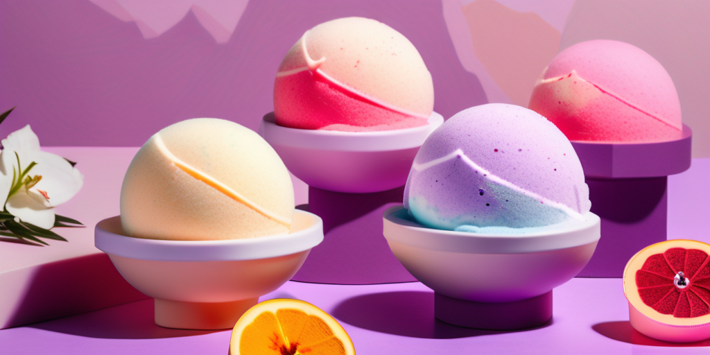 collection of luxurious bath bombs