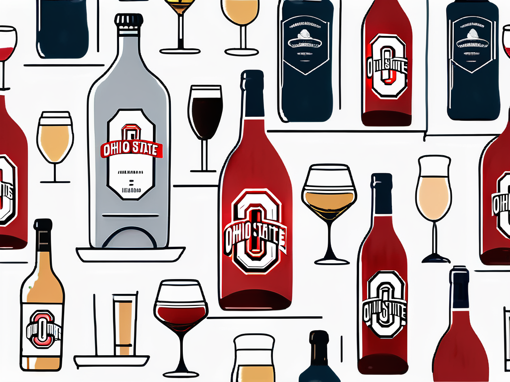 Liquor alcohol containers with Ohio State logos