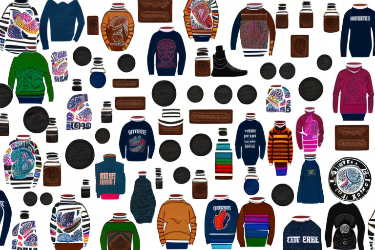 various types of sweatshirts in different styles, colors, and designs, arranged in a way that suggests different occasions, such as a casual sweatshirt next to a coffee mug, a sporty one next to a dumbbell, and a stylish one next to a fashionable handbag, hand-drawn abstract illustration for a company blog, in style of corporate memphis, faded colors, white background, professional, minimalist, clean lines