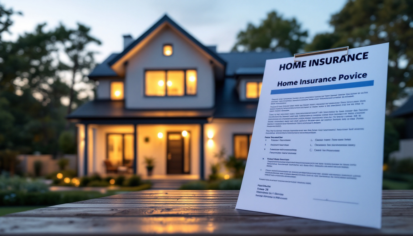 Home insurance form in front of a house 