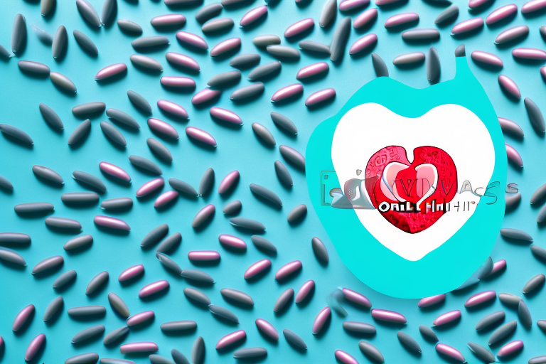 a healthy heart surrounded by krill oil capsules and krill swimming in the background, emphasizing the connection between krill oil and heart health, hand-drawn abstract illustration for a company blog, in style of corporate memphis, faded colors, white background, professional, minimalist, clean lines