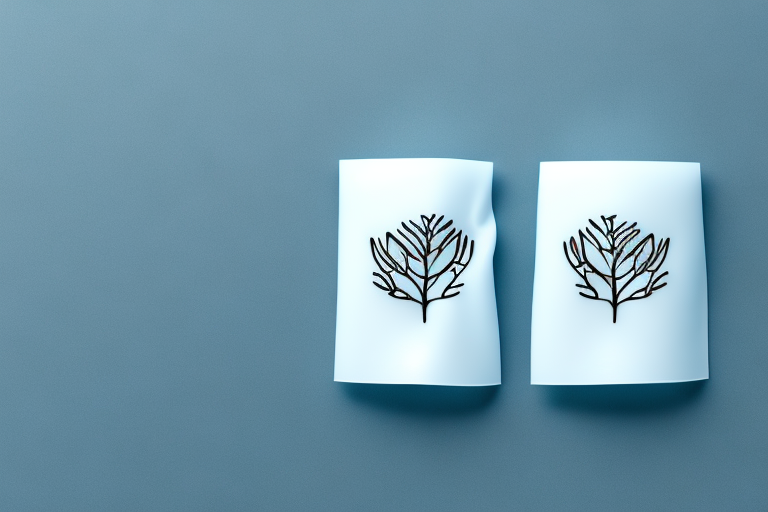 a pair of nitrile gloves next to a rubber tree, with a clear divide or barrier between them, symbolizing the absence of latex in the gloves, hand-drawn abstract illustration for a company blog, in style of corporate memphis, faded colors, white background, professional, minimalist, clean lines