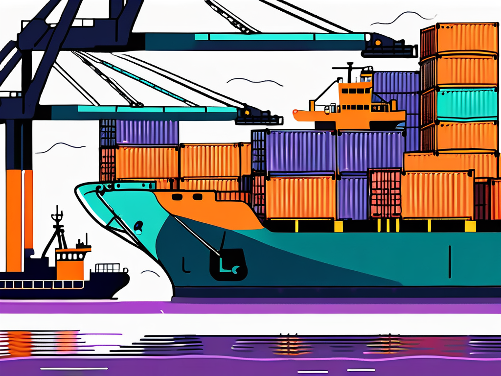 How is a container ship loaded
