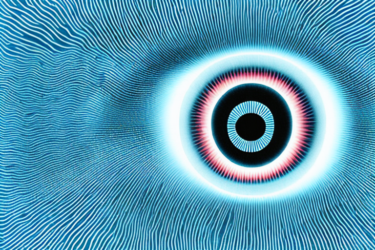 a human eye with light beams from a laser machine adjusting the cornea's shape, symbolizing the correction of vision imperfections, hand-drawn abstract illustration for a company blog, in style of corporate memphis, faded colors, white background, professional, minimalist, clean lines