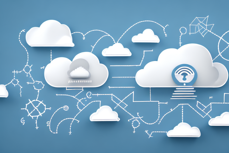 various stylized clouds, each with unique symbols representing different features like security, scalability, and cost, to symbolize different cloud computing service providers, hand-drawn abstract illustration for a company blog, in style of corporate memphis, faded colors, white background, professional, minimalist, clean lines